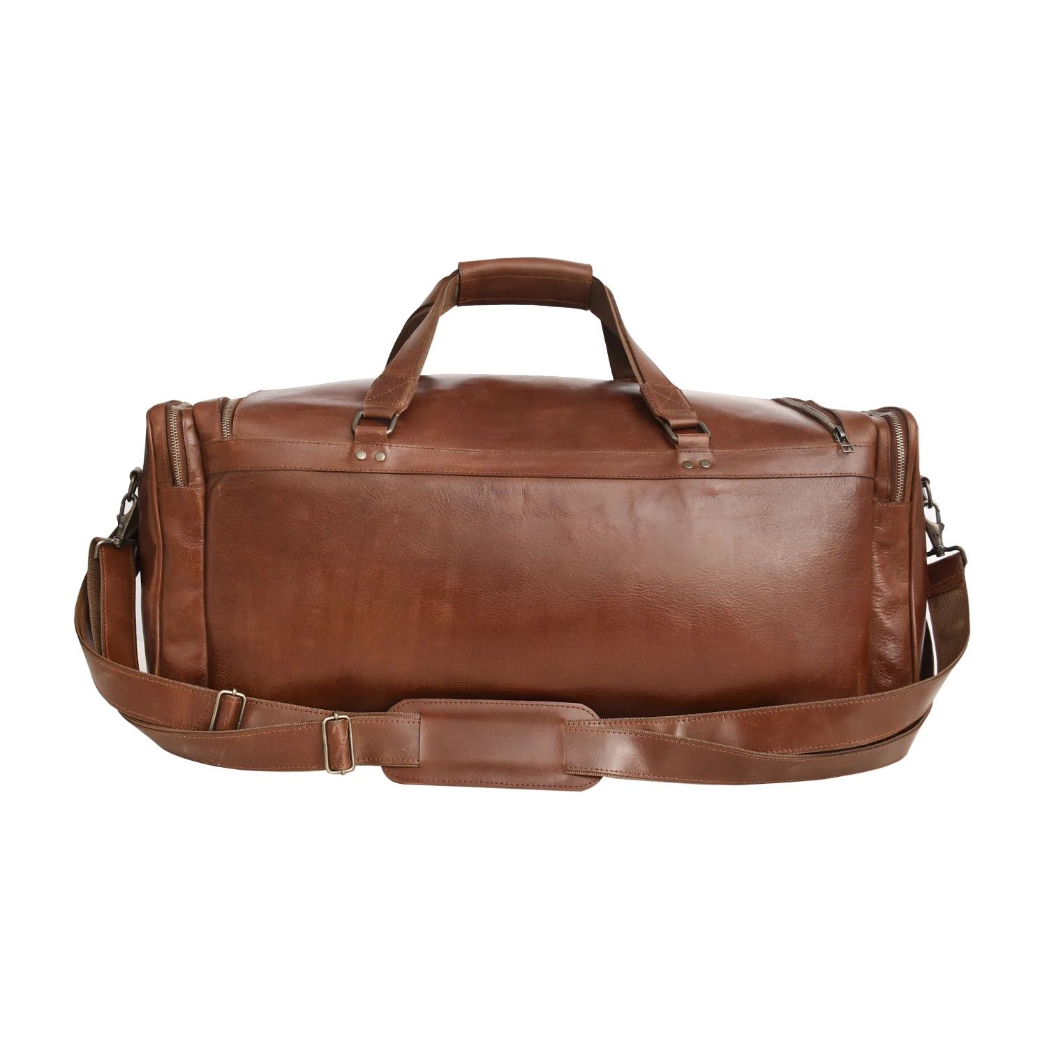 Large Capacity Leather Weekender Duffle Bag - Image 2