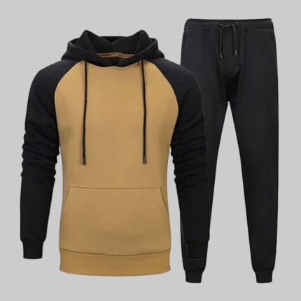 Men’s Color Block Hoodie Tracksuit