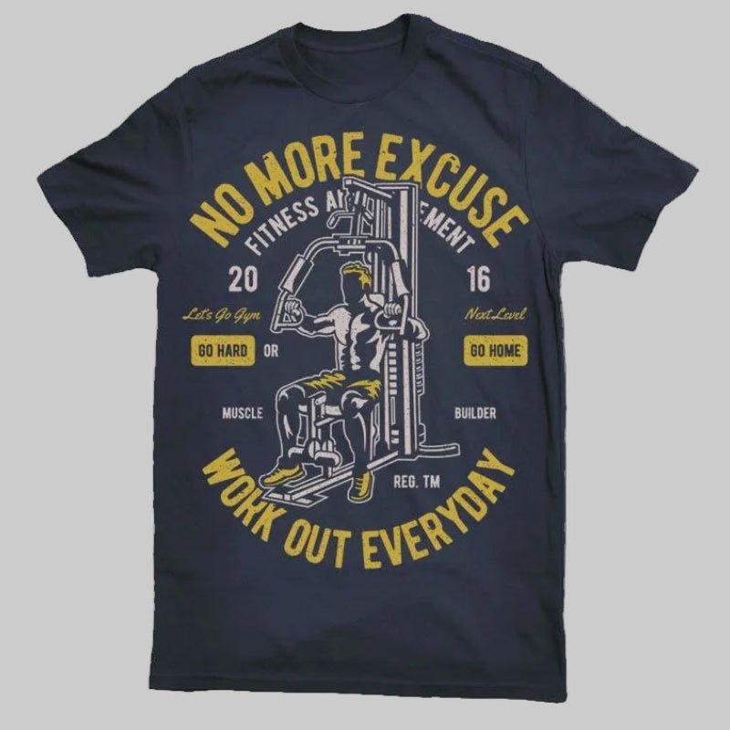Gulposh Industries "No More Excuse" Gym & Fitness Graphic Tee