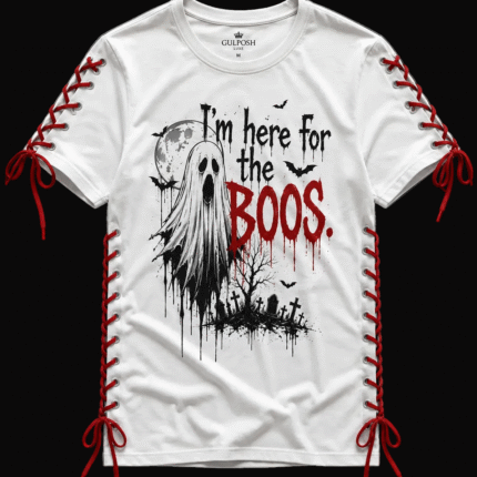 Gulposh LuxeÃ¢â€žÂ¢ Boos & Lace Halloween Fitted Tee