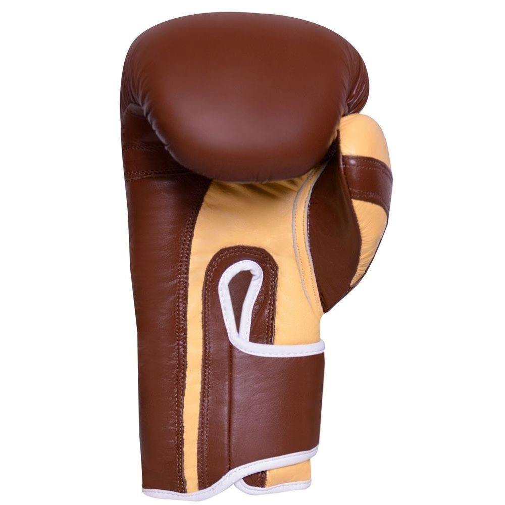 Heritage-Series "Retro-Wave" Hook-and-Loop Training Gloves (Tan, Walnut & Cream Multi-Panel Edition) - Image 3