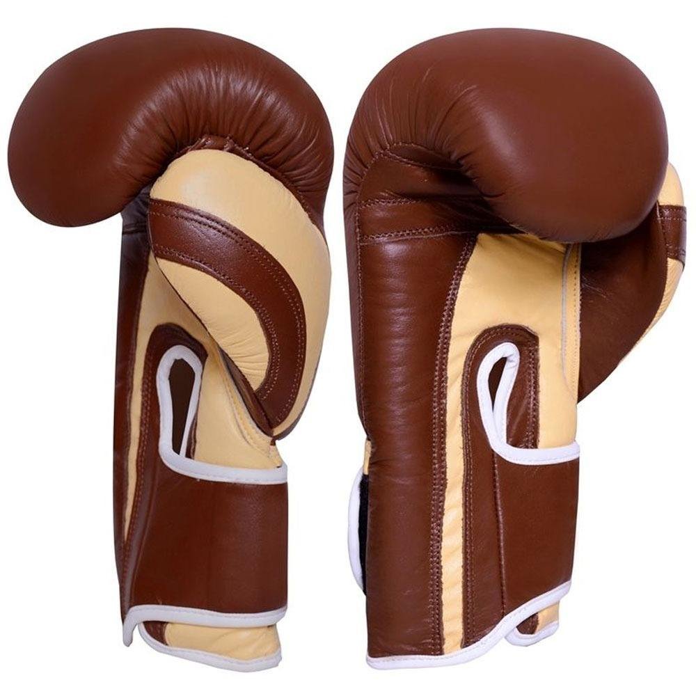Heritage-Series "Retro-Wave" Hook-and-Loop Training Gloves (Tan, Walnut & Cream Multi-Panel Edition) - Image 4