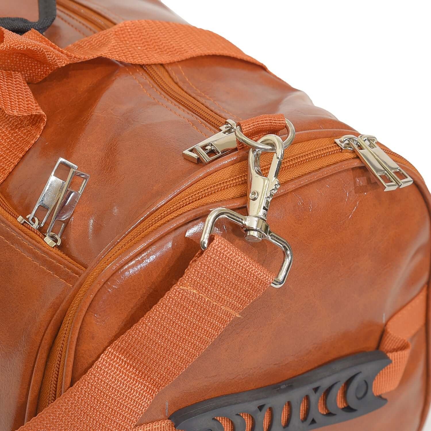 Vintage Leather Travel Duffle Bag - Image 6