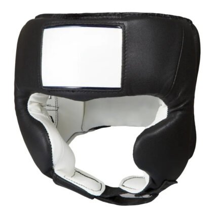 Gulposh Luxe Classic Full-Face Sparring Head Guard (Matte Black & White Contour Edition)
