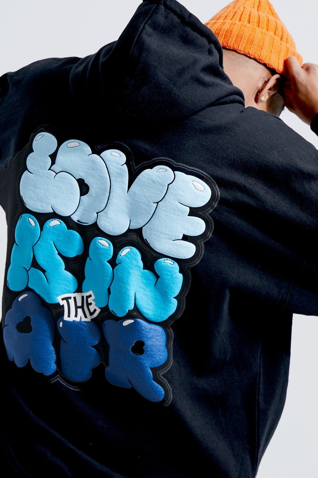 Gradient Bubble Text Oversized Hoodie - Image 2