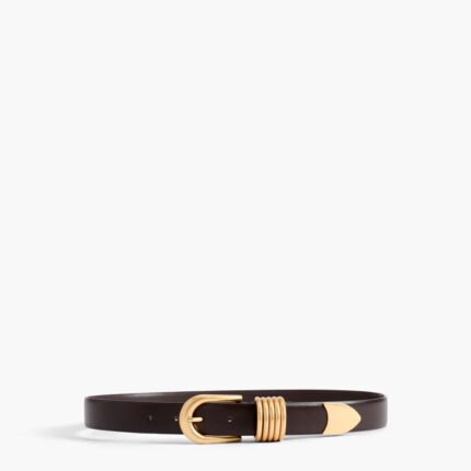 "Aurelian" Gold-Accent Leather Belt