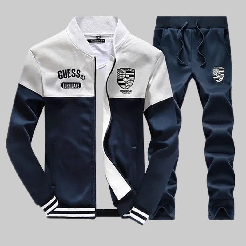 Men’s Navy & White Zipper Tracksuit