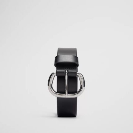 Curved Horseshoe Buckle Leather Belt