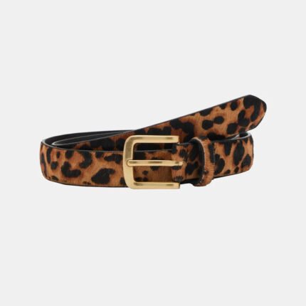 Leopard Print Calf Hair Belt (often called "Leopard Pony Hair Belt").