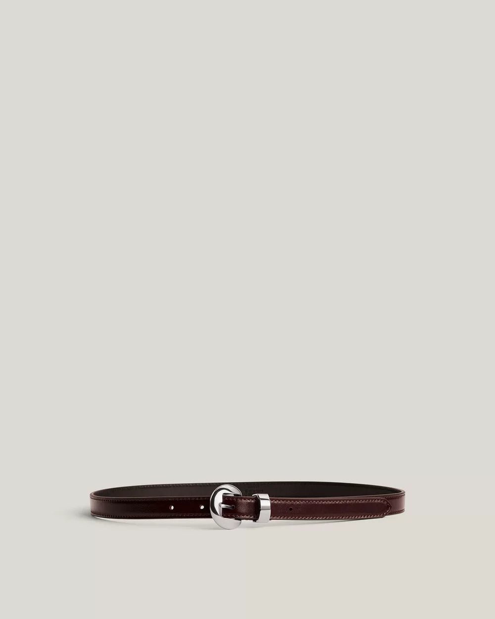" Curved Buckle Leather Belt - Image 2